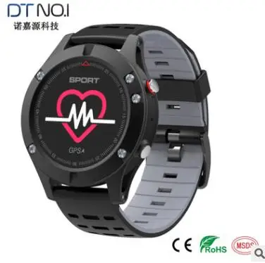Black - gray DTNO.1 F5 gps Смарт-часы монитор сердечного ритма высотомер барометр браслет Поддержка Siri для iOS и Android 9,0 10 шт./лот - Цвет: Black - gray