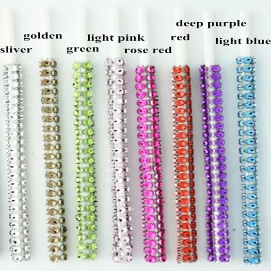 rose red 24 шт/48 шт Bling Конфеты Яблоко палочки серебряные стразы Конфеты Яблоко палочки - Цвет: rose red
