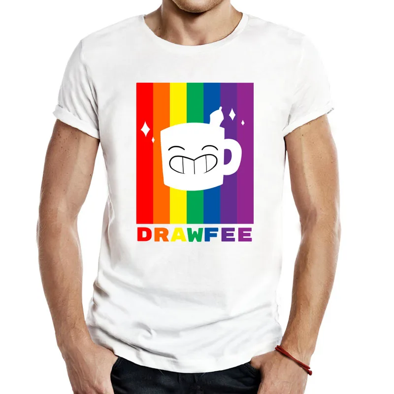 Drawfee поддерживает гордость Для мужчин унисекс Футболки-топы футболки Радуга