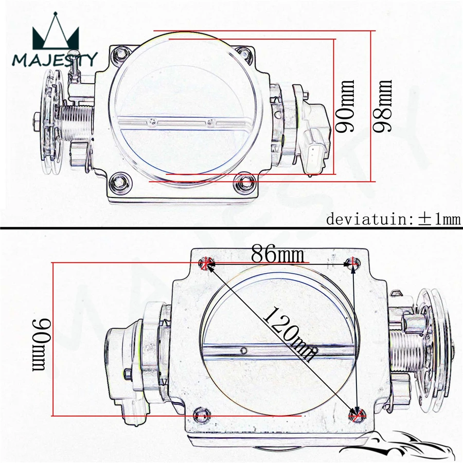 Впускной коллектор + Корпус дроссельной заслонки 90 мм с датчиком TPS для Toyota выше 1JZ