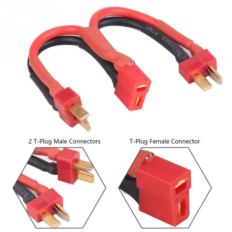 T Plug 2 штекера к 1 гнездовая мощность 11 5 см кабель силиконовый провод для 6S Lipo