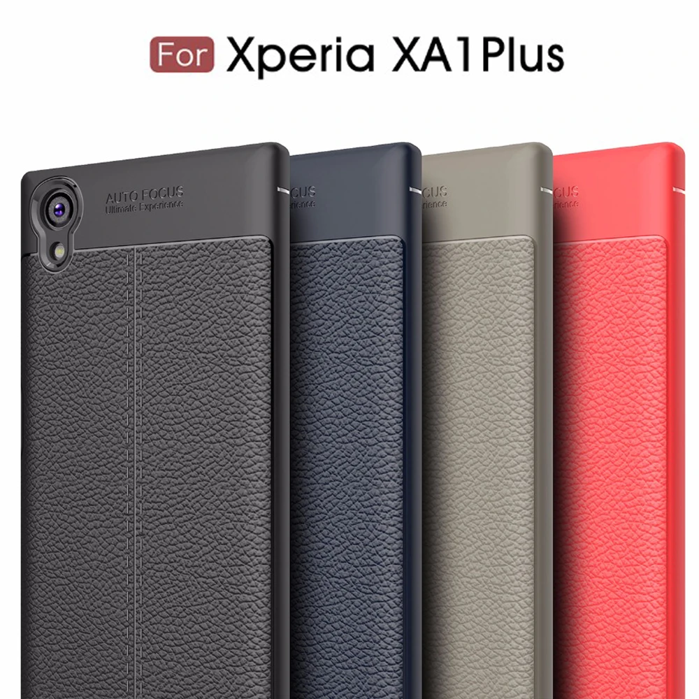 Роскошный кожаный чехол для телефона с рисунком личи для sony XA1 Plus G3412, Мягкий Силиконовый противоударный чехол из ТПУ