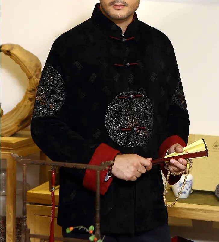 Мужская куртка в китайском стиле стандартная мужская верхняя одежда fsashion на