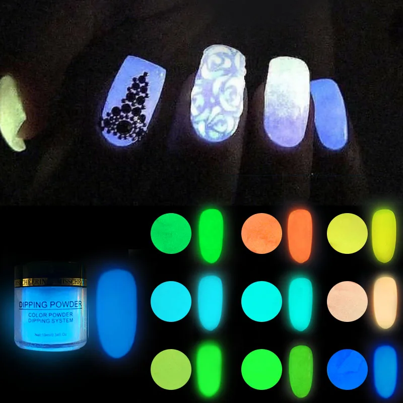 Новинка 1 коробка неон фосфор окунающий порошок светящиеся украшения для дизайна