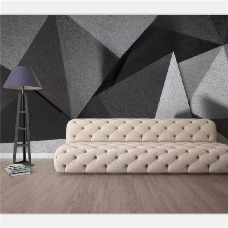 Обои на заказ большой высококачественный 3D стерео абстрактный фон серый