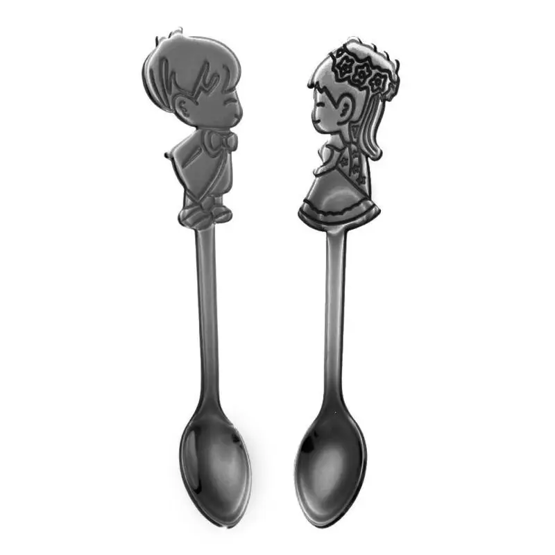 Нержавеющая сталь красочные Кофе ложка Радуга золото торт десертная творческий