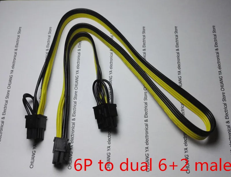 PCI-E PCIE PCI Express 6P штекер к двойному 6 + 2P 8Pin Штекерный разъем GPU BTC DIY расширенный
