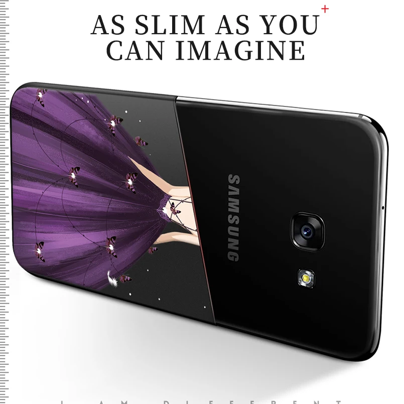 Красивые фиолетовые Чехлы под платье для Samsung Galaxy A5 2017 чехол Роскошный рельефный
