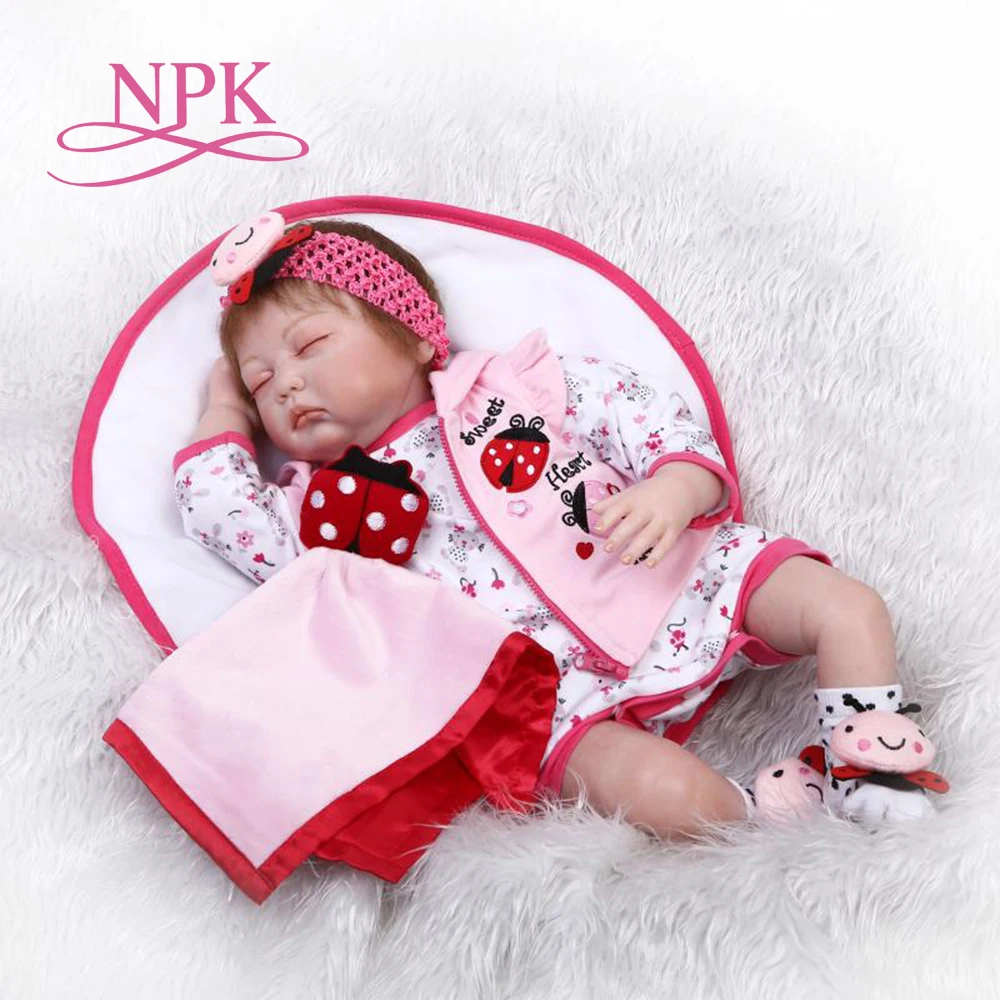 NPK 55 см Силиконовая Кукла reborn детские игрушки имитация новорожденная кукла