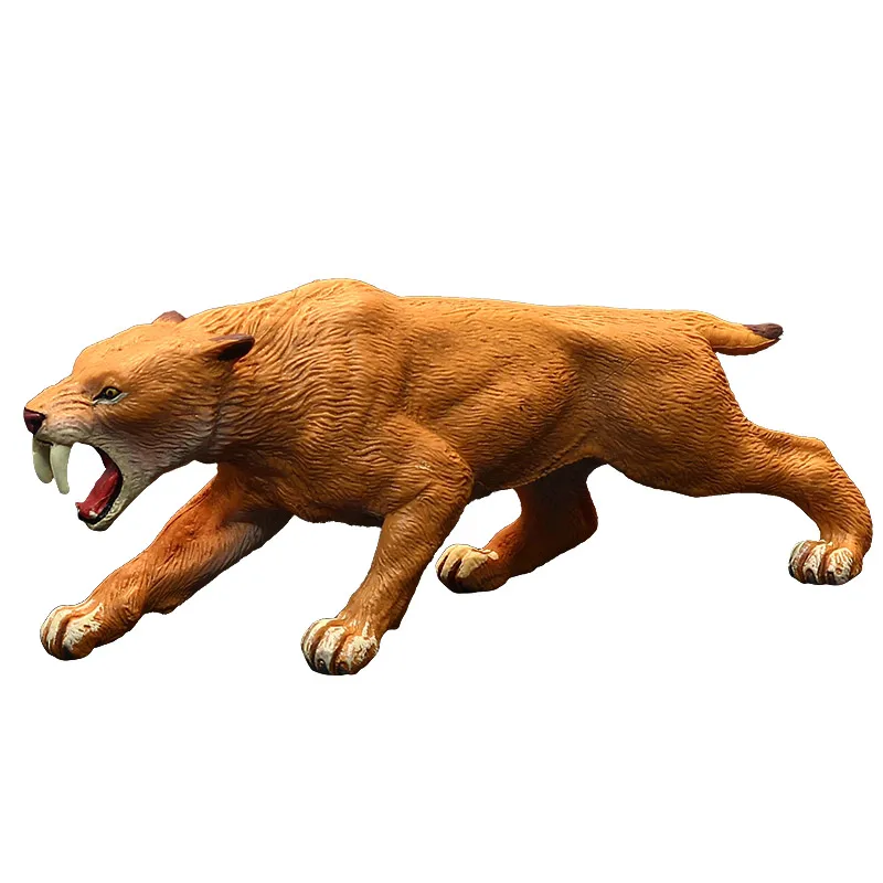 Палеонтология Smilodon саблезубый тигр Классические игрушки для мальчиков Древняя модель животного