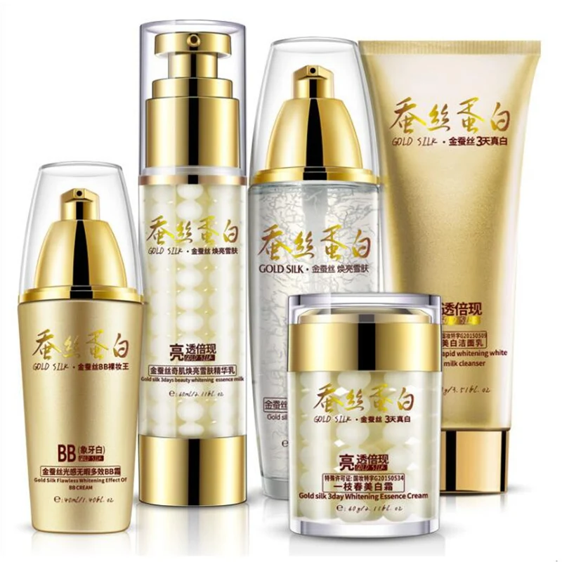 Gold Silk Tender Skin Makeup Set,Fashion Gift Box Cosmetic Kit,Moist Concealer BB Cream,Liquid Fundation Cream,Air Cushion Cream