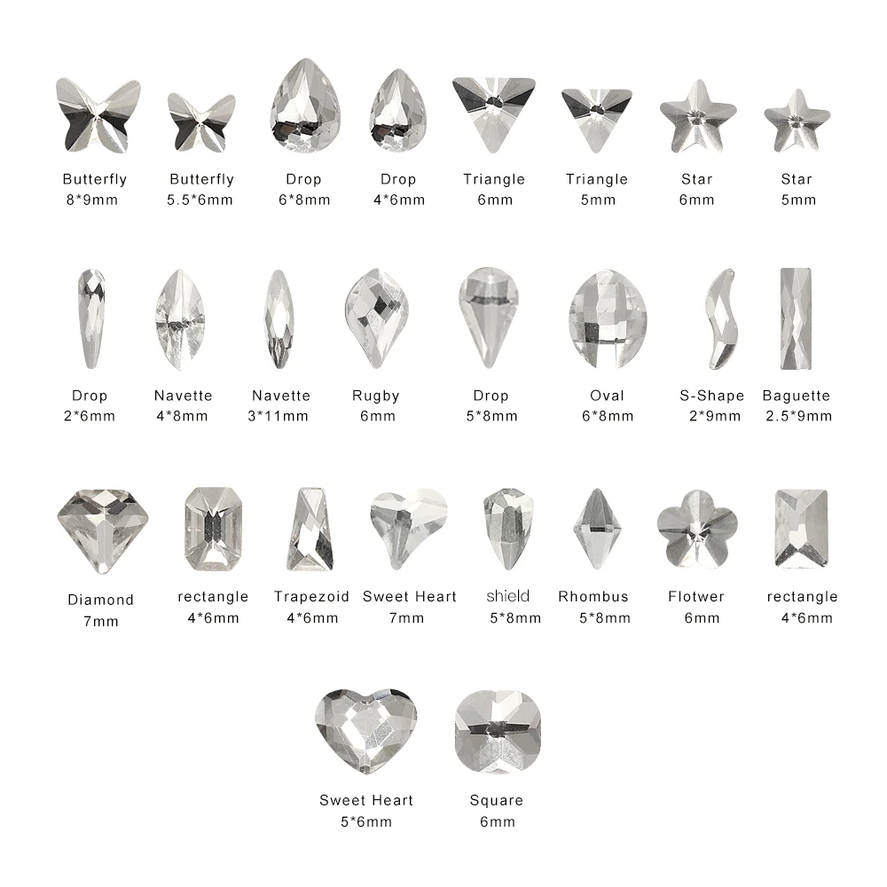 50 шт. Стразы для ногтей 3D украшения дизайна стеклянные подвески Поставки