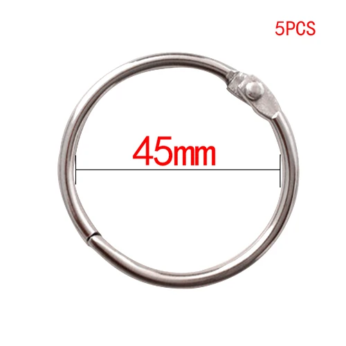 45mm Высокое качество 2-10 шт./компл. Биндер из металлических колец 15-80 мм альбомы Сделай Сам Отрывные книжные обручи открытие офисные переплетные принадлежности фотоальбом - Цвет: 45mm