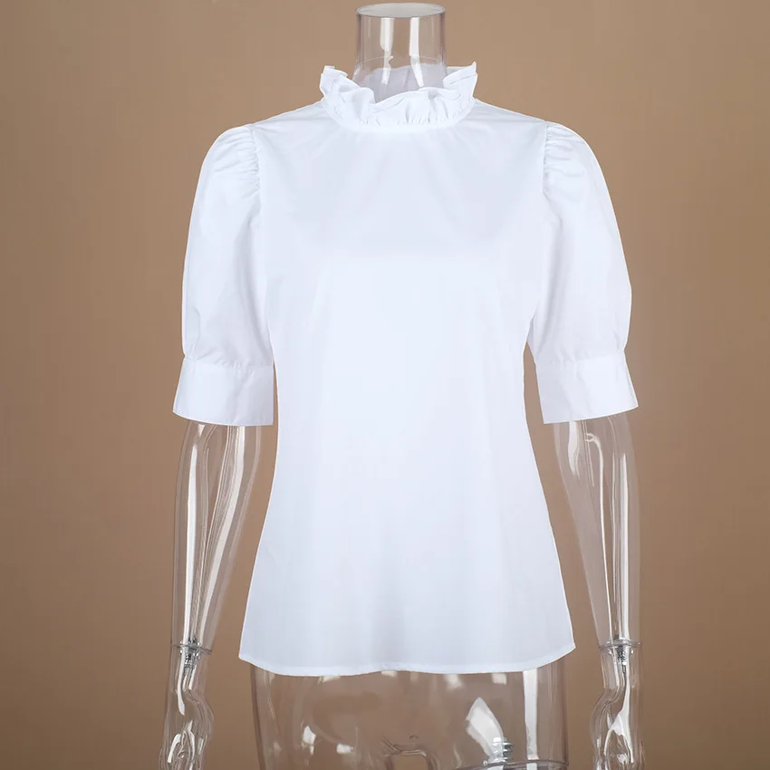 С пышными рукавами рубашка женский летний сладкий новый 2018 Костюмы оборками