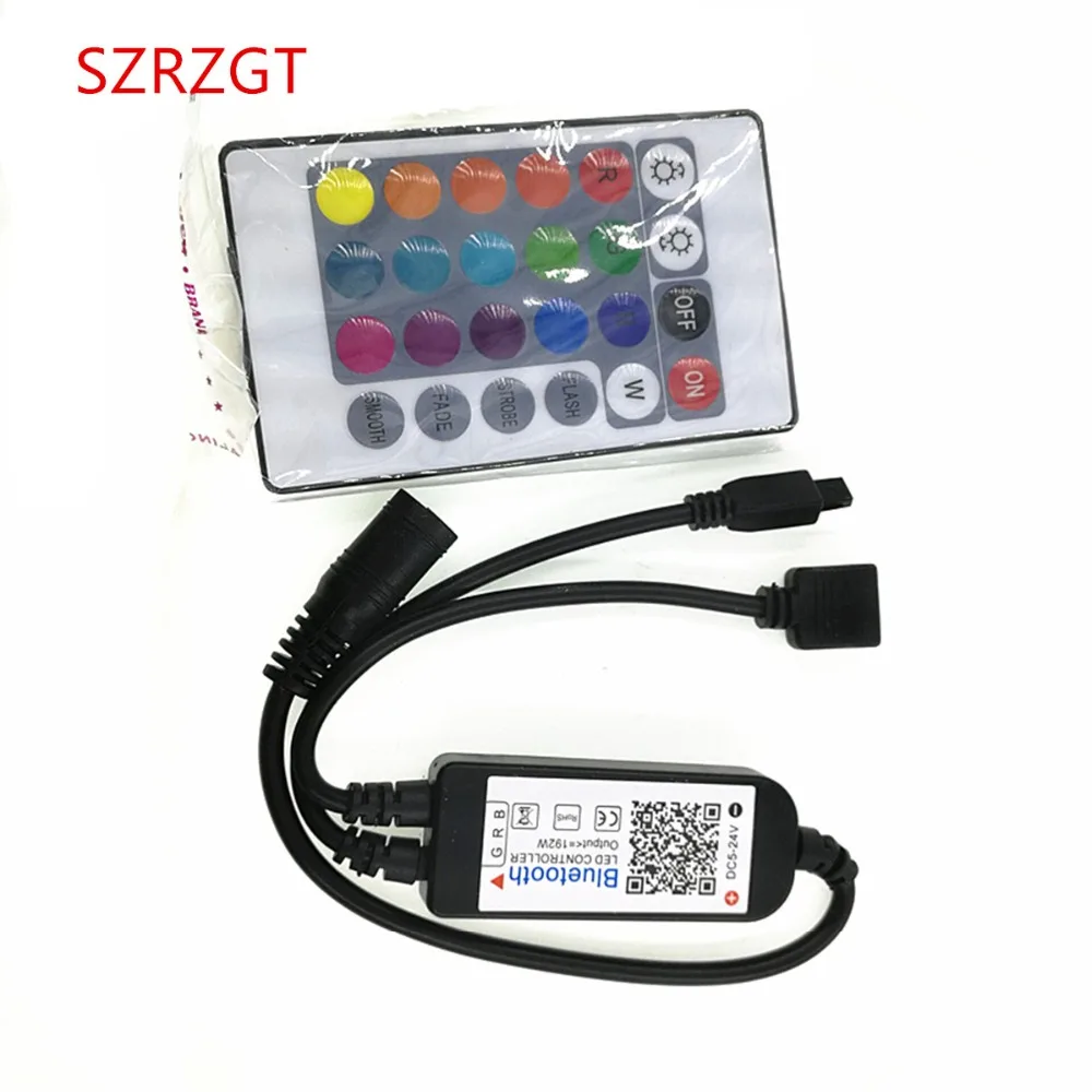 DC5V 24V Мини Bluetooth RBG LED контроллер 24 клавиши ИК пульт дистанционного управления