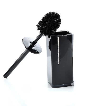 Black toilet brush Акриловая ванна серии набор для ванной аксессуар экологически чистый квадратный и круглый кристалл алмаз мыльница чашки лосьон бутылка 0908 - Цвет: Black toilet brush