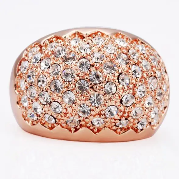 Classic Rhinestones Studded Finger Rings For Women Wedding 18k Gold Luxury Brand Hot | Украшения и аксессуары