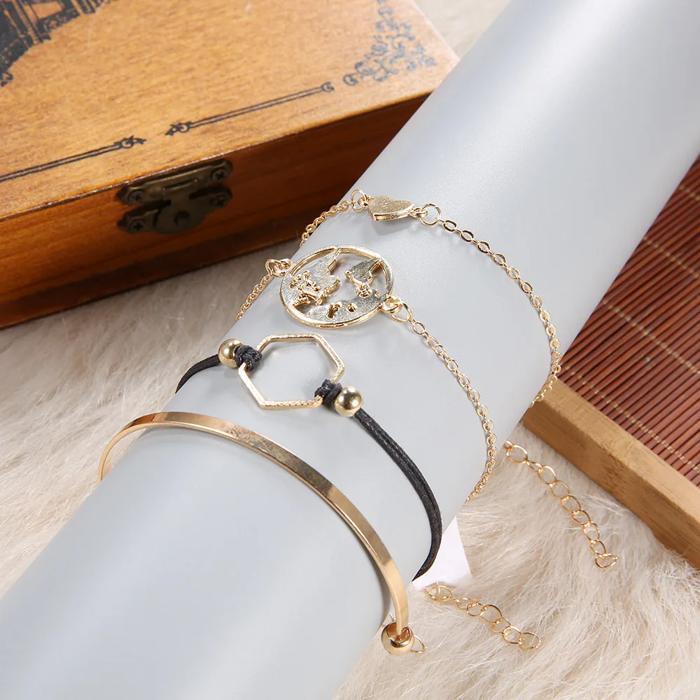 Модные аксессуары ряд переплетенных веревок геометрический сплав сердце карта 4