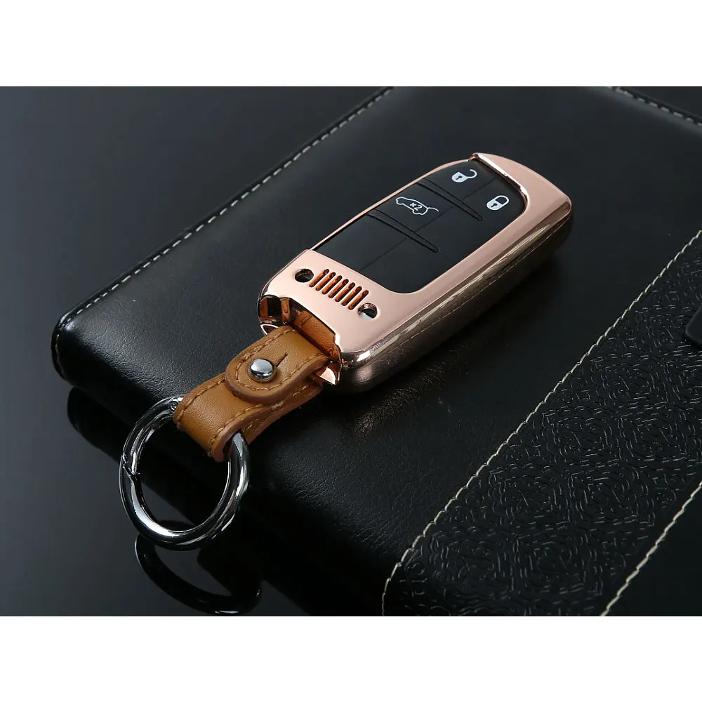 

2 Colors Zinc Alloy Newest Car Key Case Cover Ring Keychain Key Chain Protector For Jeep Renegade 2015-2016 Car Styling Covers