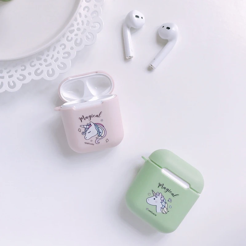 Чехол с мультяшным единорогом для зарядки наушников s для AirPods Защитный Мягкий чехол для Apple Airpods 1 2 Беспроводная зарядная коробка