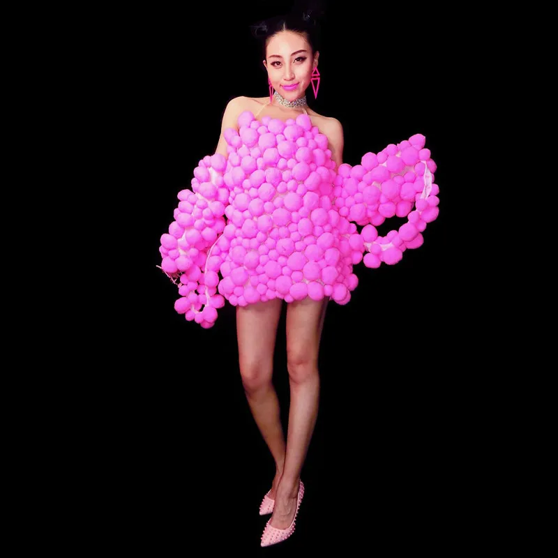 Сексуальное красное платье с маленькими шариками Рождественский цельный