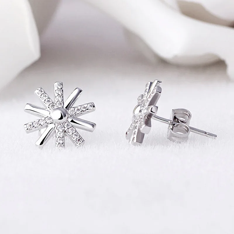 Милые серьги для женщин модные женские серьги-гвоздики с солнечным цветком и