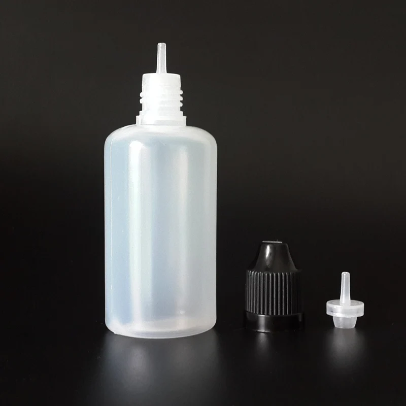 50pcs/lot Mix Colors 50ml Empty Plastic Dropper Bottle E Liquid Juice Refillable Vials With Childproof Cap And Long Thin Tip | Красота и