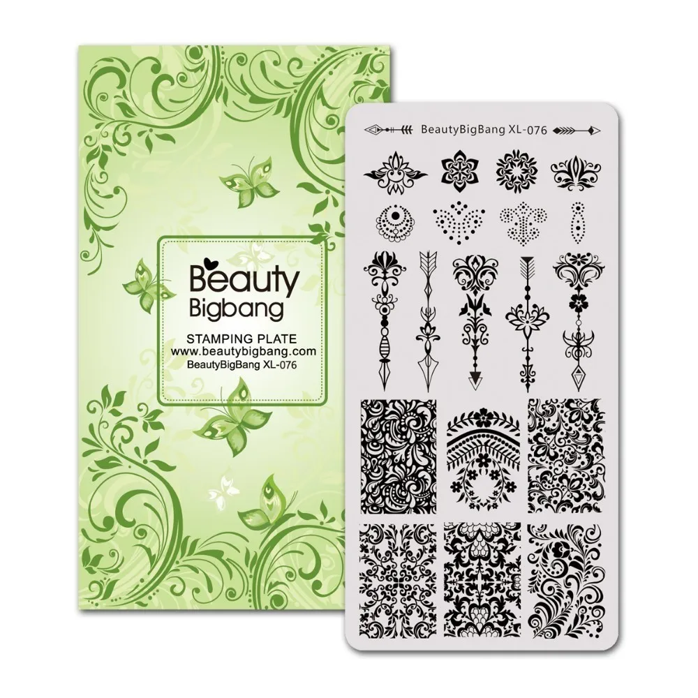 BBB XL-076 BeautyBigBang пластины для штамповки ногтей 1 шт. шаблон для ногтей в форме людей и цветов прямоугольный трафарет штамп для ногтей BBB XL-073 - Цвет: BBB XL-076