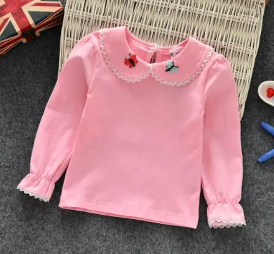 4 girls t shirts Детская одежда; сезон осень-зима футболка для маленьких девочек хлопковая футболка с длинными рукавами для девочек От 0 до 6 лет для малышей; JW6697 - Цвет: 4 girls t shirts