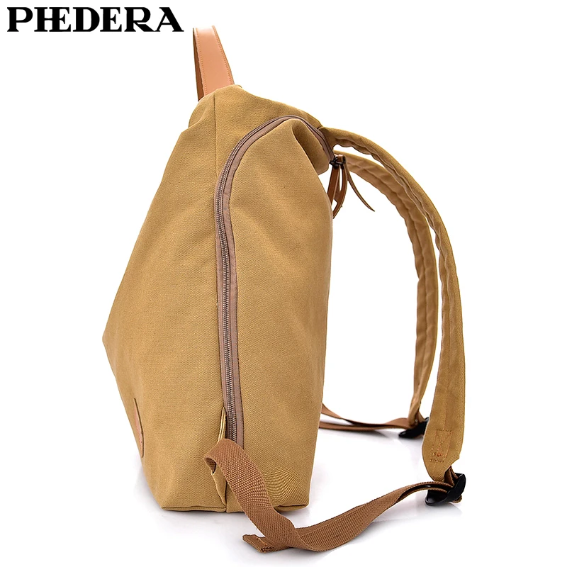 PHEDERA Модный женский рюкзак высокое качество Холщовый на плечо бежевый розовый