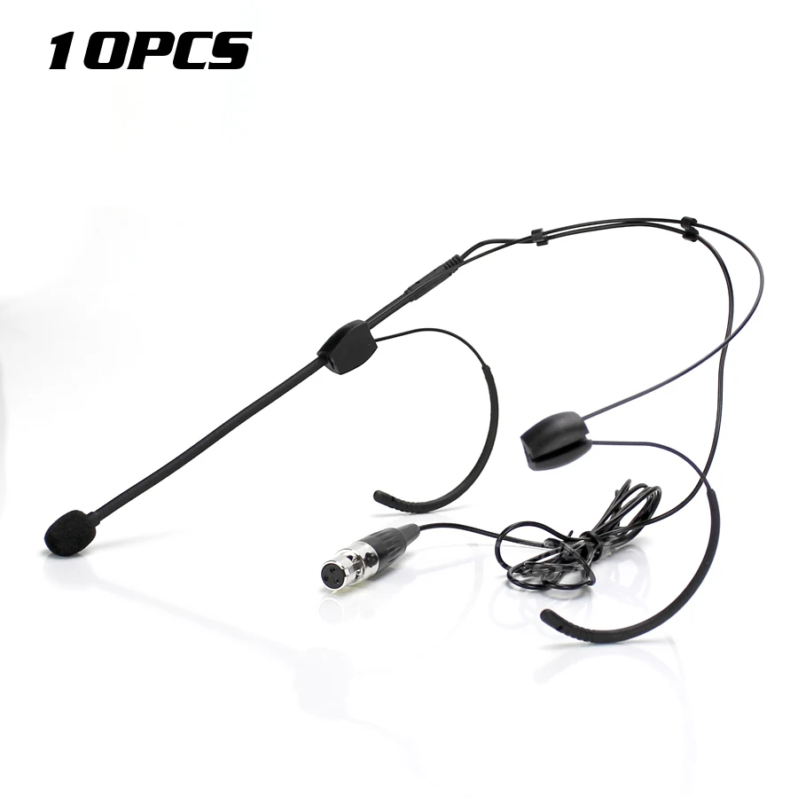 

10Pcs Mini XLR 3 Pin TA3F Double Earhook Headset Microphone System For SAMSON PXD2 UT1 T32M Wireless Mic Bodypack Transmitter