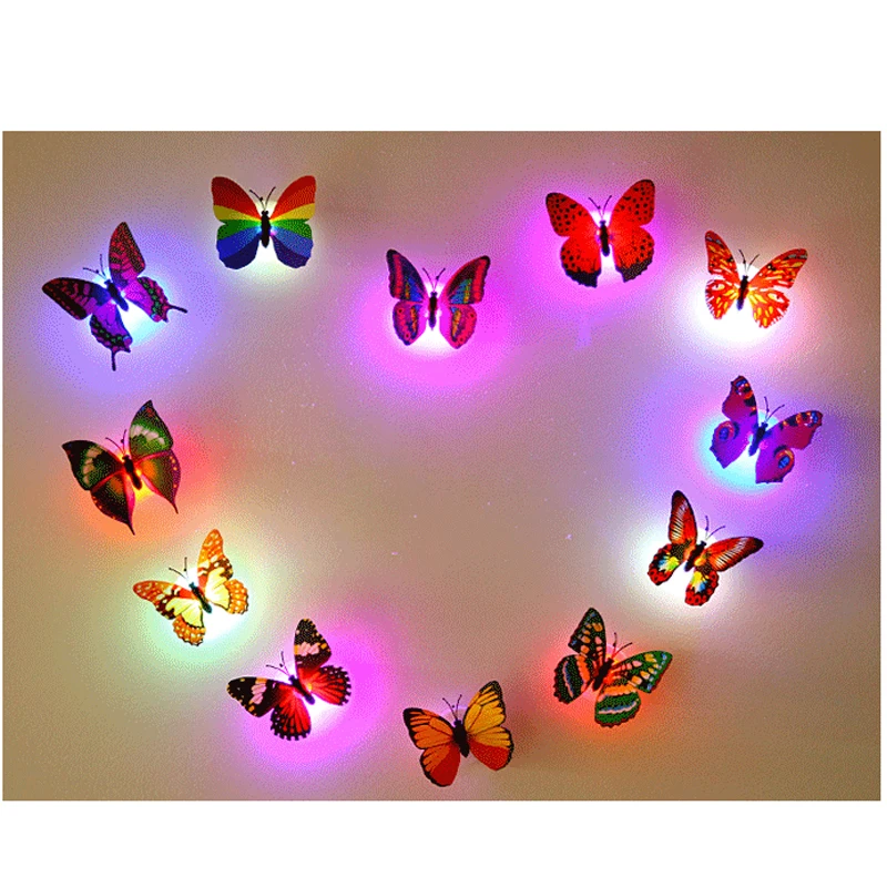 ZZEL ZYEL творческий красивые Цвет ful бабочка светодио дный Night Light Home Спальня