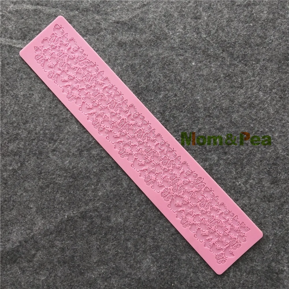 Mom& Pea GX258 бабочка кружева коврик Плесень торт украшение помадка торт 3D плесень пищевого класса силиконовые формы