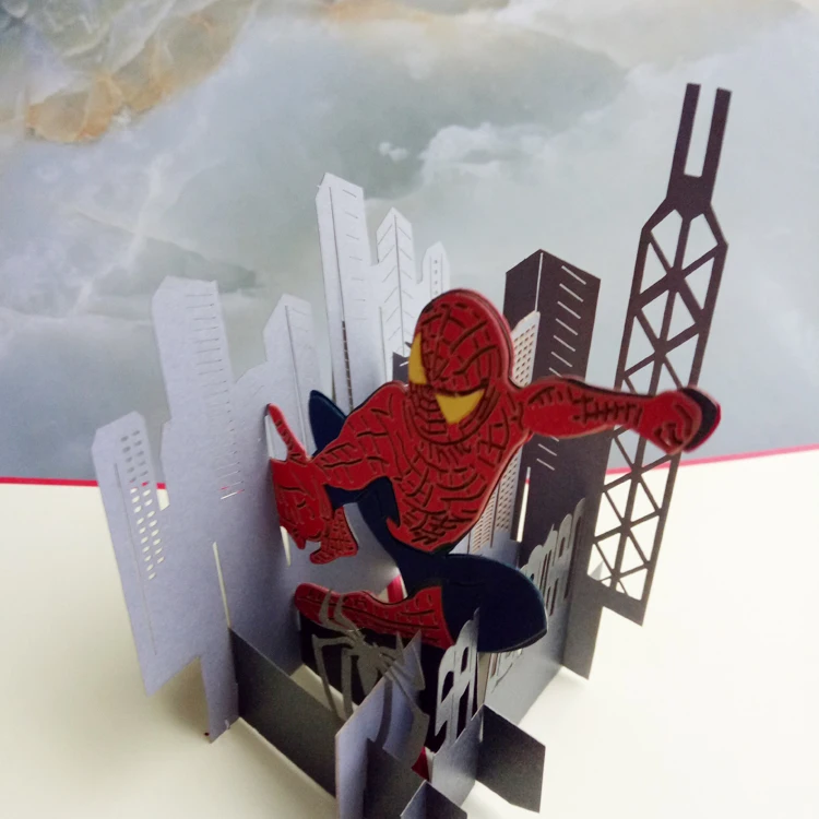 Индивидуальные 3D стерео карты креативный подарок мультфильм Человек-паук на