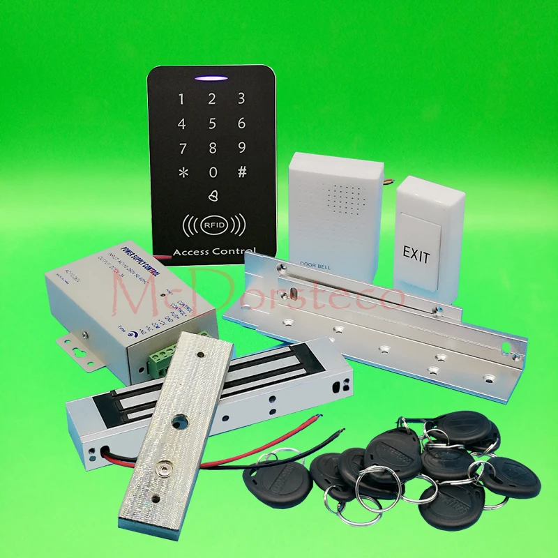 

DIY Full 125khz Rfid Access Control System Kit + 350lbs Electric Magnetic Lock +ZL Bracket +Power 125khz Keypad Door Lock System