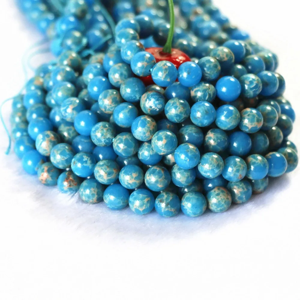 

Natural Sky Blue Emperor High Grade New Design Stone 6mm 8mm 10mm 12mm Smooth Round Beads 15 Inches B120