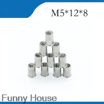 

Free shipping 100pcs/lot M5*12*8 304 Stainless steel countersunk head rivet nut with high quality