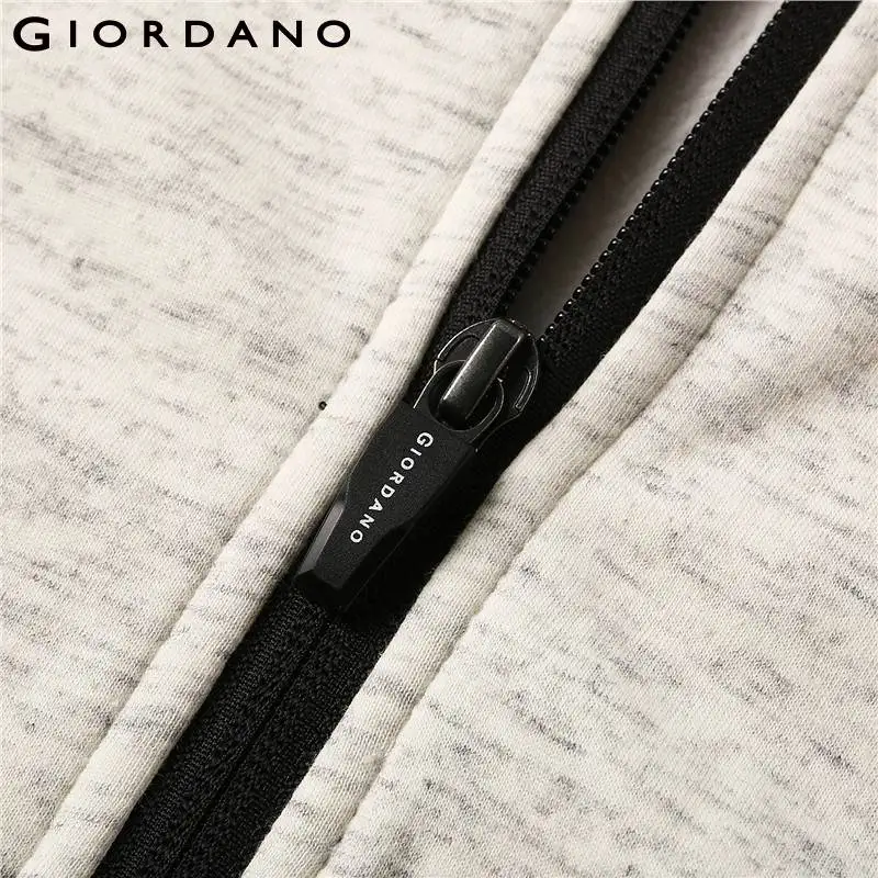 Мужская куртка из флиса с капюшоном Giordano ветрозащитная флисовой подкладкой и на