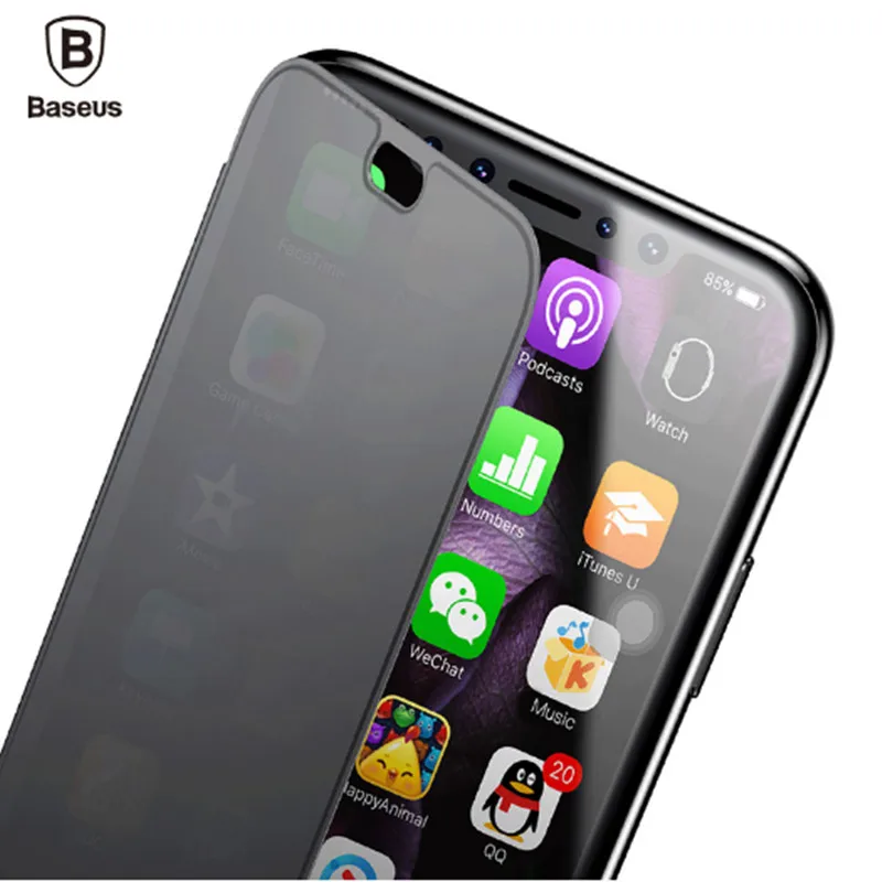 Тонкий флип чехол Baseus для iPhone X 360 защитный из ТПУ 10 защитная пленка на весь