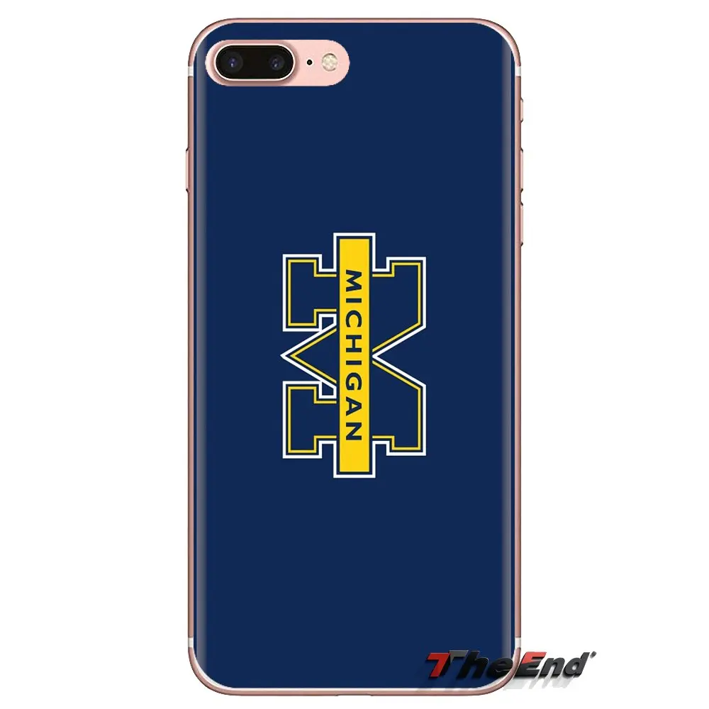 Для Samsung Galaxy J1 J2 J3 J4 J5 J6 J7 J8 Plus 2018 Prime 2015 2016 2017 мягкие чехлы Go Blue Michigan Wolverines M logo |
