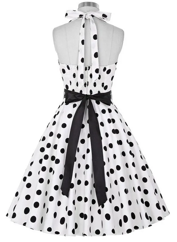 2019 в горошек рокабилли платье Robe Ete без бретелек 1950s 60 халат Винтаж Vestidos стиле пин