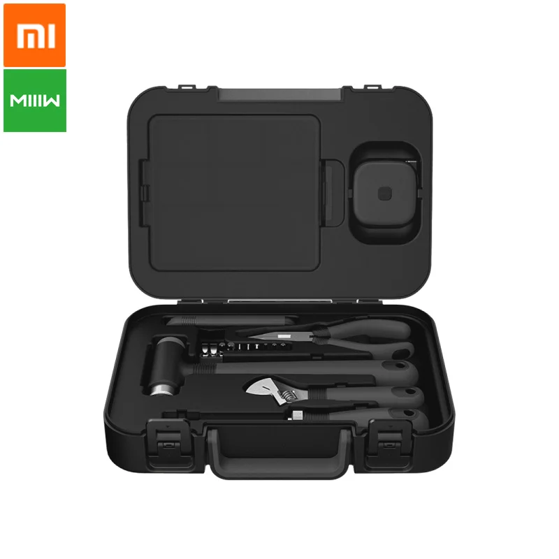 XIAOMI MIIIW набор инструментов 6+ 2 DIY Инструменты общий бытовой ручной инструмент с отверткой гаечный ключ молотковая лента плоскогубцы нож набор инструментов - Цвет: Черный