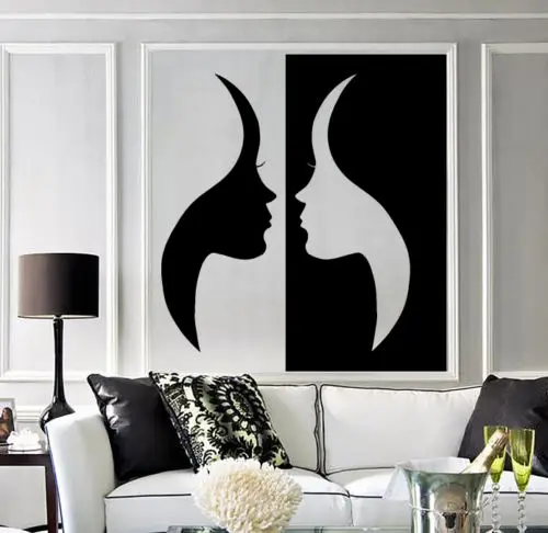 Креативные художественные наклейки с изображением боковой стороны для девушек