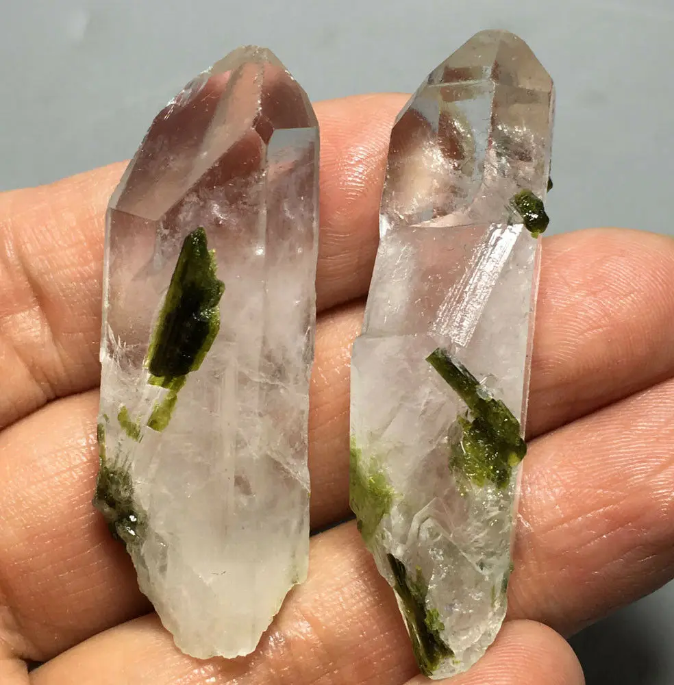 94g 7PCS Natural GREEN Epidote Crystal &ampCrystal PONIT Rough Stone Rock Specimen | Дом и сад