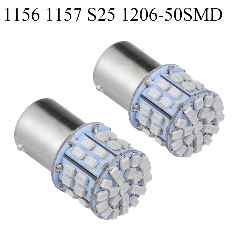 12 24 v 2x650 люмен 1156 1157 S25 1206 50smd светодиодные лампочки Применение для резервного