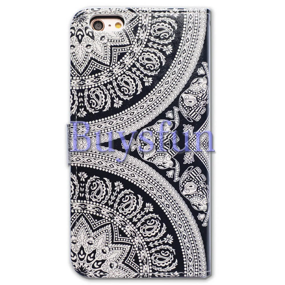 Bcov Белый Круговой Мандала дело Бумажник Кожаный Чехол Для iphone 6 plus/6 S Plus 100019789 |