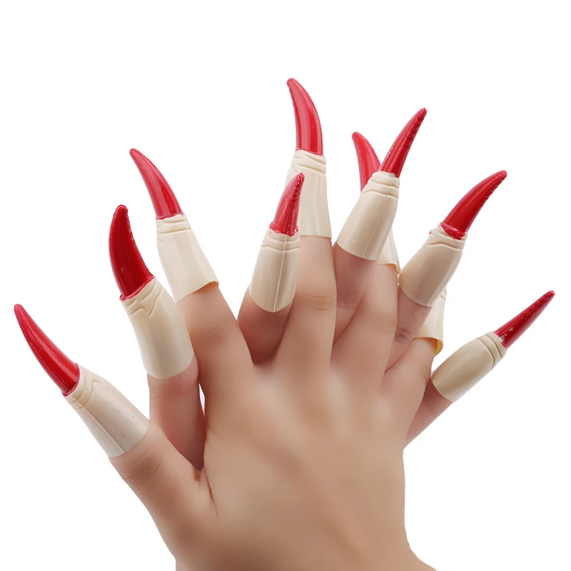 10 ⑤ упак. зомби искусственные пальцы ведьмы Набор ногтей Покрытие Хэллоуин Опора
