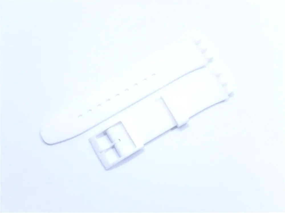 White XBERSTAR 16 мм 17 мм 19 мм 20 мм силиконовый резиновый ремешок для часов Swatch Пряжка Ремешки для наручных часов браслет красочные ремешки - Цвет: White