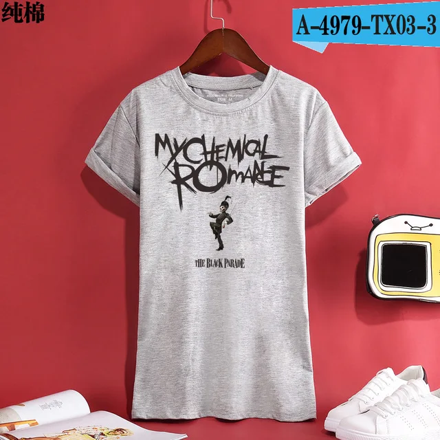 gray My Chemical Romance Футболка мужская женская панк рок группа футболка Homme летние хлопковые футболки с коротким рукавом топы брендовая одежда - Цвет: gray