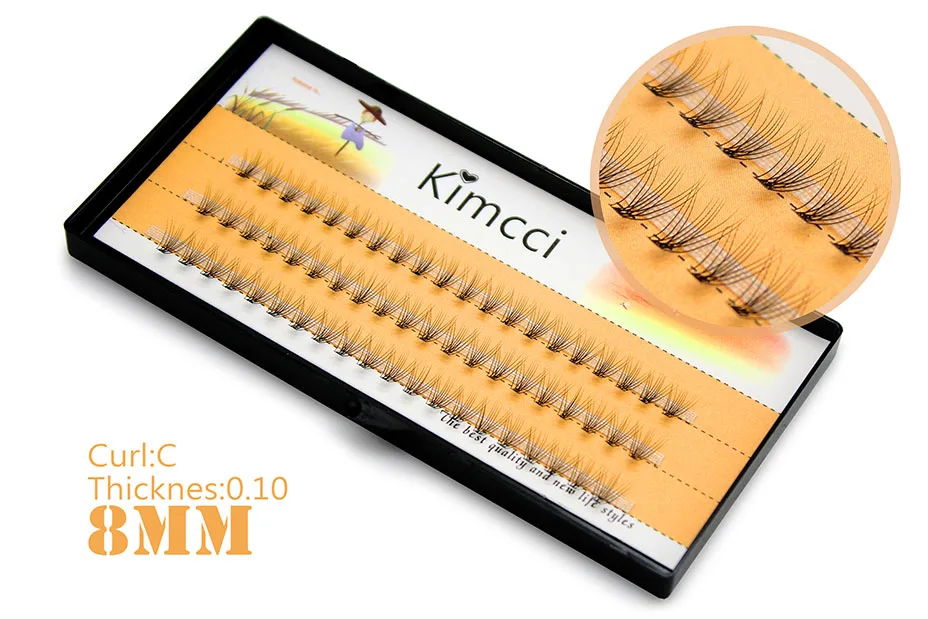 Kimcci 0.10C натуральный макияж Накладные ресницы 3D русский объем Искусственные ресницы индивидуальные норковые ресницы макияж ресницы
